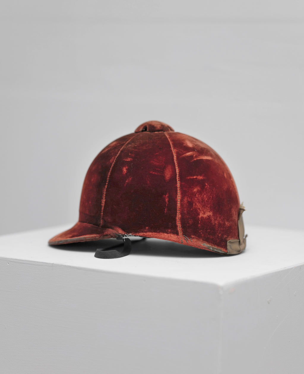 Mid-century Maroon Riding Helmet