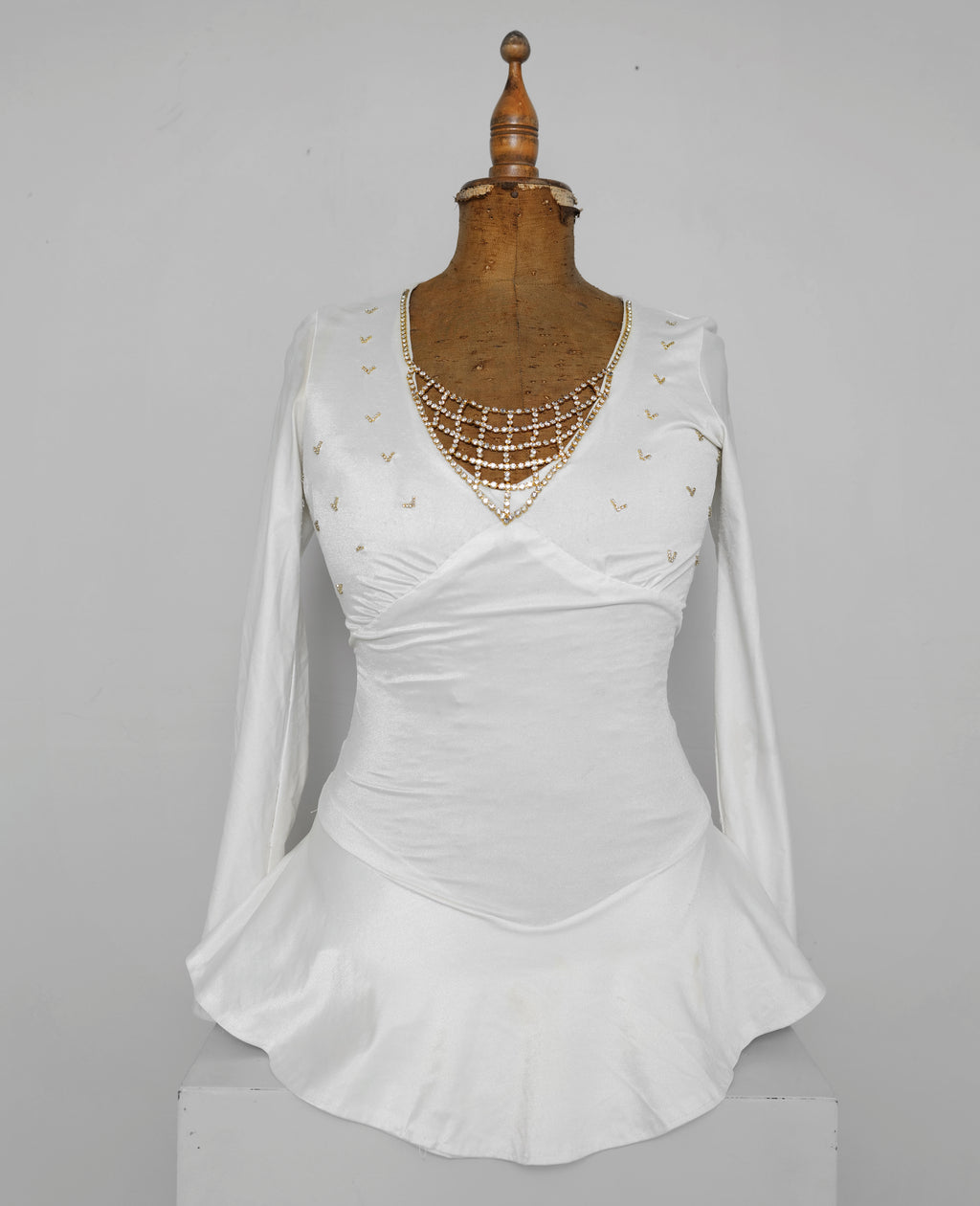 Vintage figure skating costume with rhinestones.