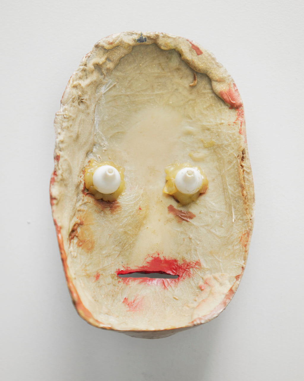 Vintage fiberglass mask with glass eyes