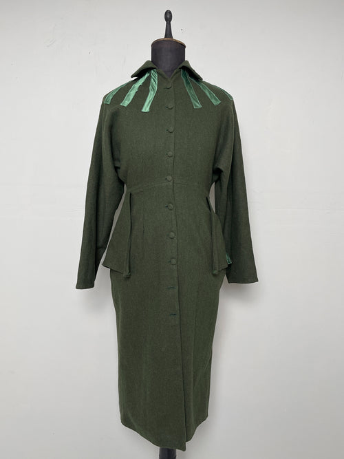 1940s green wool coat